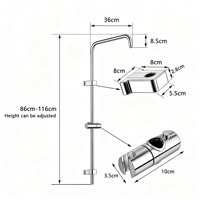 Robinet de douche séparé moderne en laiton de haute qualité, ensemble de colonne de douche en chrome noir pour salle de bain baignoire accessoires de système de douche