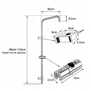 <span class=keywords><strong>Robinet</strong></span> de douche séparé moderne en laiton de haute qualité, ensemble de <span class=keywords><strong>colonne</strong></span> de douche en chrome noir pour salle de bain baignoire accessoires de système de douche - Product Image 4