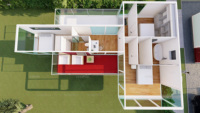 Maison de nuit moderne de luxe à 2 étages en acier pour villa mobile en extérieur