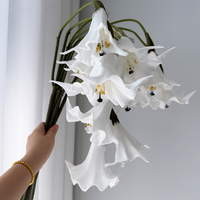 Fleur artificielle en PU blanche, faite à la main, toucher réel, imperméable, lavable, légère, décoration florale, mariage, Saint-Valentin