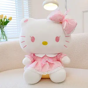 Azul rosa púrpura falda gato muñecos de peluche peluches famoso lindo Anime dibujos animados gatito juguetes de peluche para niñas