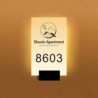 RFQprint Plaque de porte électronique lumineuse moderne en acier, sonnette, numéro de maison éclairé, pour bureau et extérieur, à suspendre au mur