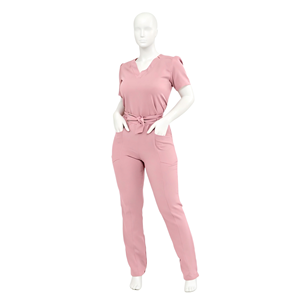 Uniforme de Enfermera para Mujer, Verano, Manga Corta, con Lazo, Pantalones Rectos, Transpirable, Elástico, para Hospital y Consultorio Dental - Product Image 2