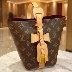 Bolso de lujo tipo cubo para mujer con estampado vintage, bolso de hombro con correa cruzada, bolso de piel sintética de alta calidad - Product Image 2