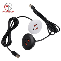 Cargador USB compacto de 10W con 2 enchufes para el hogar, mesita de noche, conferencia, enchufe de escritorio, enchufe USB, Cable de 1,5 m, enchufe estándar de EE. UU.