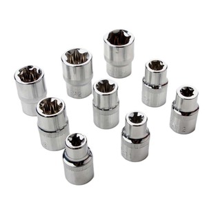 E Type Socket <b>Set</b> 1/2 In Drive 10-24mm 9 Piece Industrial Grade Carbon Steel Hexagonal Socket <b>Tool</b> <b>Set</b> For <b>Mechanical</b> Auto - Product Image 2