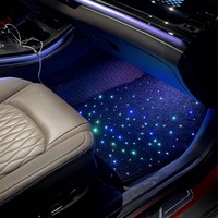 Tapis lumineux à fibres optiques étoiles scintillantes LED, lumière LED RGBW, lumière décorative imperméable antidérapante pour voiture avec télécommande APP