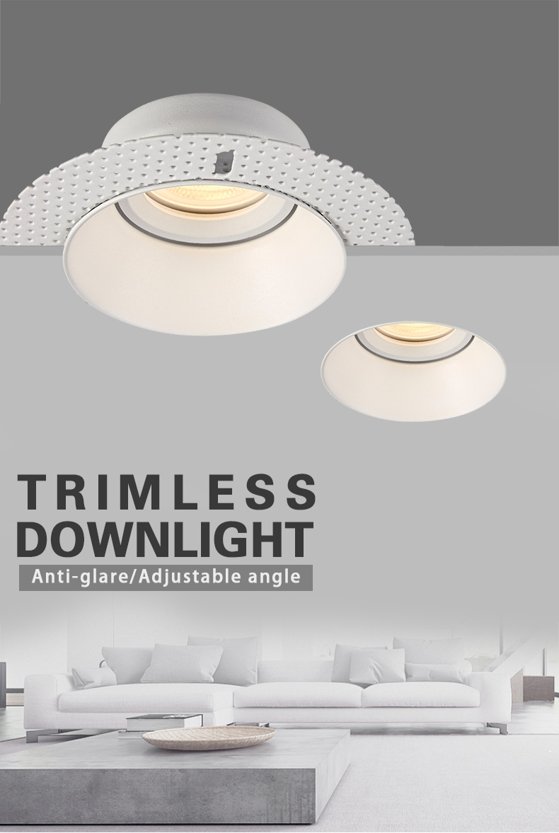 Trimless Downlight Recessed IP20 Anti Glare Round