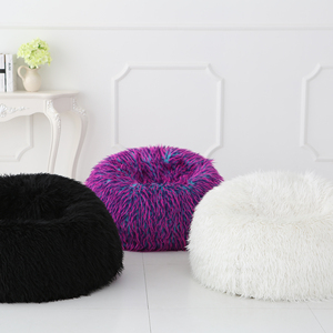 2021 Klassieke Zwarte Lange Faux Bont Zitzak Vulling Sofa Zitzak Slaapbank Professionele Custom Zitzak Bron Fabrikanten - Product Image 1