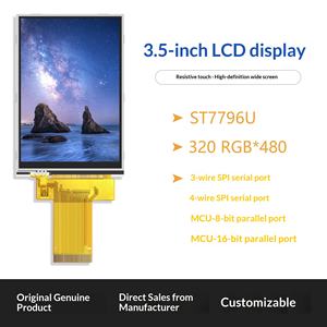 Tela LCD TFT de 3,5 Polegadas Promis para Atacado, 320*480, Retroiluminação LED, Interface SPI, Toque Resistivo Capacitivo, Plug 40p Industrial - Product Image 3
