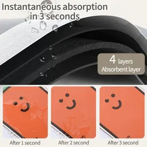 <b>Kitchen</b> Faucet <b>Mats</b> Printed Bathroom Sink Rug Super Absorbent Drain Pad Non-Slip Faucet Splash Guard Countertop <b>Drying</b> Pads - Product Image 5