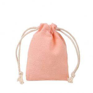 Petit sac en coton avec cordon de serrage, sac cadeau, sac en coton coloré - Product Image 4