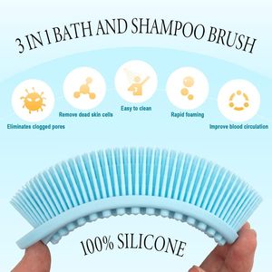 Silicone Body Scrubber for Shower Gentle Exfoliating <b>Back</b> Scrubber with Soft Bristles Dual Sided Bath <b>Brush</b> - Product Image 5