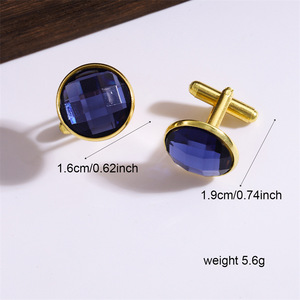 Boutons de manchette en métal de style européen et américain, forme carrée, diamant lisse, pour chemise de travail pour hommes, toutes saisons - Product Image 3
