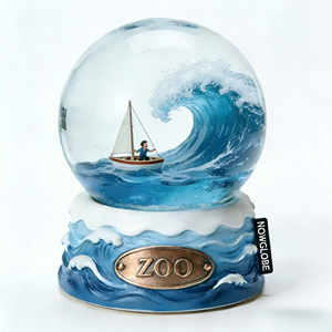 Scultura Personalizzata LOGO Fata dell'Amore in Resina, Oggetto Decorativo a Tema Oceano <span class=keywords><strong>con</strong></span> Luci e Musica Opzionali, Globo di Neve - Product Image 2