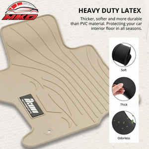 Alfombrillas de goma de látex beige para Honda Accord 2008-2012, alfombras personalizadas de 5 piezas estilo IKON, impermeables - Product Image 3