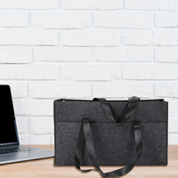Bolso de mano de fieltro reciclado ecológico color carbón con correa de webbing, venta al por mayor, logotipo personalizado, compra directa de fábrica, bolso de hombro