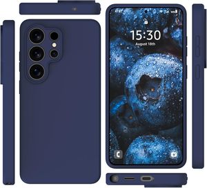 Coque en silicone liquide avec protection intégrale de l'appareil photo, doublure en microfibre douce au toucher pour Samsung Galaxy S26 Ultra, bleu nuit - Product Image 2