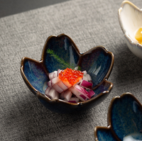 Plat à sauce en céramique en forme de fleur de cerisier, style japonais, petit bol à trempette, mini plat en porcelaine, plateau à bijoux