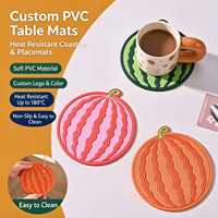 Sous-verres et sets de table en PVC personnalisés pour usine, faciles à nettoyer, avec logo sur mesure, pour restaurants et usage domestique