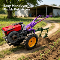 Mini tracteur diesel de 18 CV avec cultivateur pour petites jardins potagers