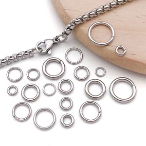 Anillas de salto cerradas de acero inoxidable para hacer pulseras, componentes de joyería DIY, forma redonda, plateadas, 80-110 mm - Product Image 4