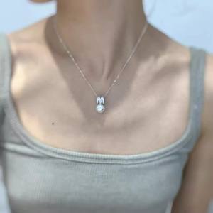 จี้แฟชั่นผู้หญิง 31377 M ขนาด 10-13 มม. ลูกปัดเงินแท้ S925 อุปกรณ์ทำเครื่องประดับมุก DIY ฐานเปล่า อุปกรณ์ทำเครื่องประดับมุก DIY - Product Image 2