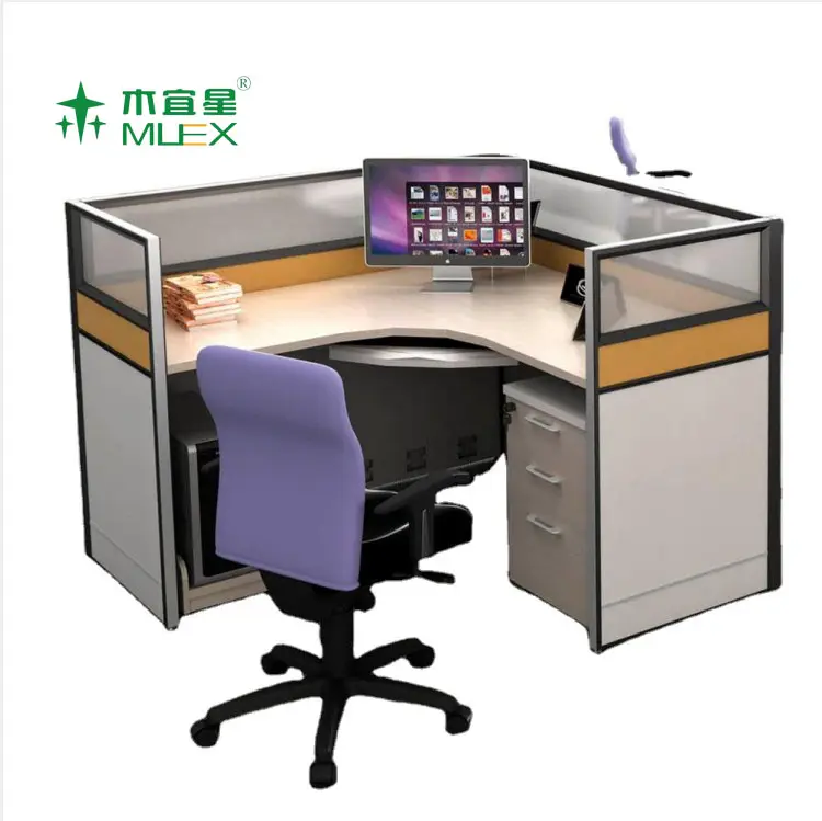 Modulaire Schaalbare Kantoormeubilair Schermen Partitie Executive Office Werkstations Computer Bureau Tafel Met Stoel En Lade