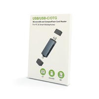 Lector de Tarjetas USB 3.0 OTG Externo, Suministro Directo de Fábrica, Lector de Tarjetas de Memoria SD CF TF 5 en 1, Negro, Garantía de 12 Meses