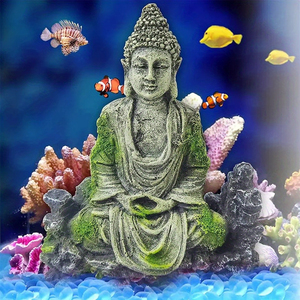 Estátua Serena de Buda para Aquários TGA33, Abrigo Durável de Resina para Peixes e Camarões, Perfeito para Todos os Tamanhos de Tanques, Decoração Paisagística - Product Image 3