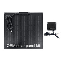 Panneau solaire flexible à bon prix avec kit de connecteurs et de contrôleur 10W 20W 30W 50W, taille mini, semi-flexible