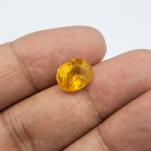 Natural Yellow Sapphire Loose Gemstone Oval Faceted <b>Pukhraj</b> <b>Stone</b> 4.3ct No Hole for Jewelry Making Wholesale - Product Image 1
