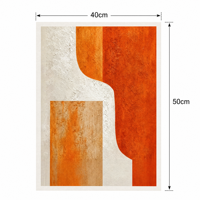Peinture à l'huile 100% peinte à la main sur toile de coton et de lin, 40x50cm, abstraite orange et blanche, texture épaisse impasto, art mural pour la décoration intérieure