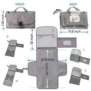 Station de voyage pliable portable pour le change de couches de bébé nouveau-né avec housse imperméable pour bébé et poche pratique - Product Image 5
