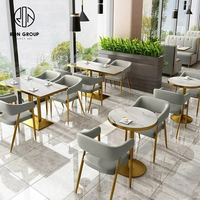 Marmor-Café- und Restaurantmöbel: Eckbank, Couchtisch und Stühle