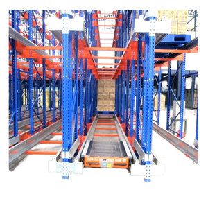 Sistema di scaffalature per pallet a movimentazione primario-secundario (FIFO) per magazzini automatizzati, scaffalature per stoccaggio, scaffalature impilabili, scaffalature per celle frigorifere, scaffalature a navetta radio. - Product Image 1