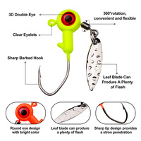 Umpan kepala Jig 5 warna untuk memancing, 5 buah kait kepala putar bola bulat logam untuk Crappie Lure Bass Trout