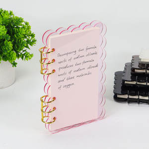 New Budget <strong>A6</strong> Acrylic <strong>Binder</strong> Flower Style 6 <strong>Ring</strong> Clear Transparent Frosted Notebook Cover PVC Loose-Leaf Wholesale - Product Image 3