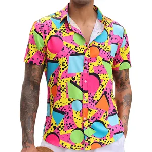 Camisa hawaiana personalizada, camisas casuales, camisas de Sublimación de color Pantone para hombre