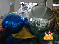 Boule de miroir gonflable annonçant le décor de magasin de détail d'impression numérique de ballon géant de 5m pour des décorations d'événement