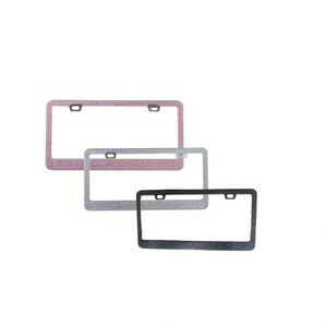 Marco para Matrícula de Coche de Acero Inoxidable con Cristales Brillantes y Pedrería, Estándar Estadounidense, Tres Colores - Product Image 1