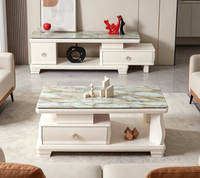 Ensemble table basse design et meuble TV, combinaison table basse et meuble TV minimaliste, table basse moderne pour salon
