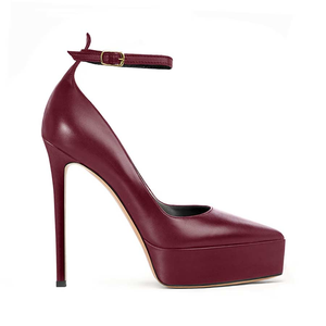 2026 Sexy <span class=keywords><strong>Décolleté</strong></span> in Pelle Rossa con Cinturino alla Caviglia, Tacchi a Spillo 14 CM, Scarpe da Ballo Stile Formale, <span class=keywords><strong>Décolleté</strong></span> con <span class=keywords><strong>Tacco</strong></span> da Donna - Product Image 1