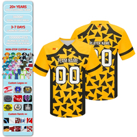 Maillot de football professionnel à manches courtes, impression numérique drapeau, en maille jacquard technique