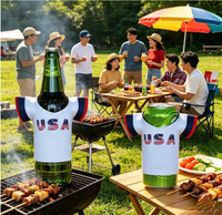 Manchon isotherme en néoprène 330 ml pour canette de bière, en forme de t-shirt, avec logo personnalisé par sublimation, pour fêtes en extérieur