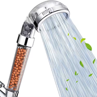 Ensemble de douche à main 3 modes avec double filtration, recharge de chlore, fonction ionique, boule minérale, finition chromée, design moderne, garantie 5 ans, facile à installer pour salle de bain