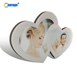 MD-055 en bois de cadre de photo de photo de cristal blanc de sublimation de double de conception de <span class=keywords><strong>mode</strong></span> pour la sublimation - Product Image 2
