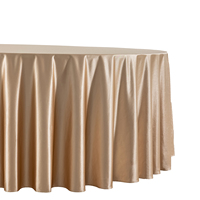 Nappe de table de mariage en satin premium, résistante aux plis, couleur champagne, 120 cm de diamètre, pour fêtes, banquets et événements