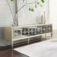 Meuble TV moderne de luxe léger de style nordique, support TV en bois, miroir, salon, chambre à coucher, rangement, buffet en MDF, armoire flottante