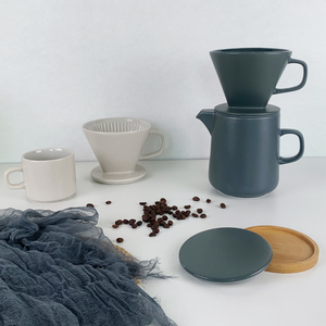 Juego de Herramientas de café con cono de cerámica, embudo de goteo de filtración con logotipo personalizado, gotero de café y cafetera, novedad de <span class=keywords><strong>2021</strong></span> - Product Image 4